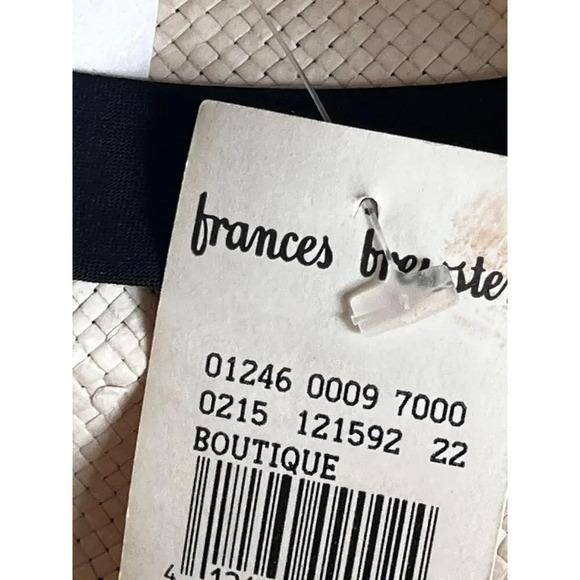 Frances Brewster‎ ivory woven hat with organza bow - Picture 6 of 9